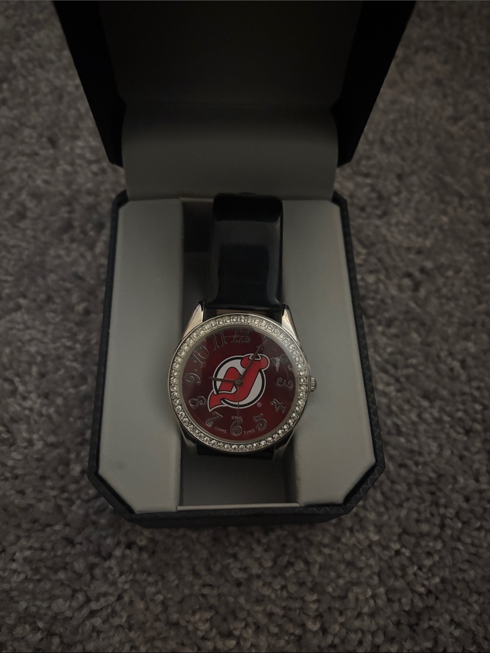 NHL Licensed Red Dial Watch with Black Strap